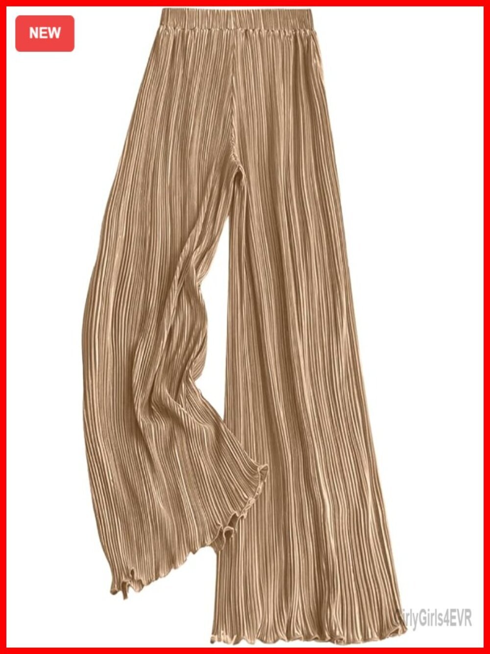 Flowy Plisse Palazzo Wide Leg Pants High Rise Pleated Casual Trousers
